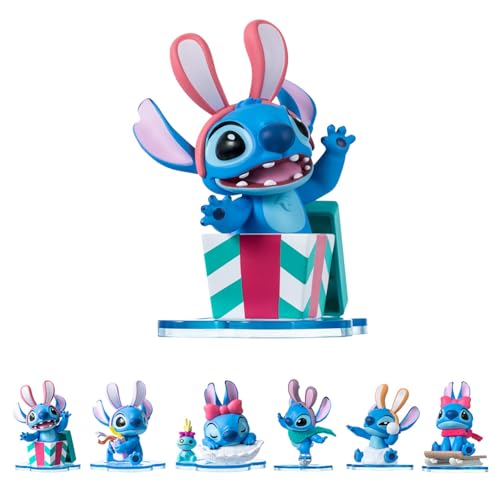 Stitch Kaninchen-Wintergeschichten Serie Spielzeugfiguren, Stitch Figuren Zufällige, Actionfiguren zum Sammeln, Sammelfiguren Zufällige, Stitch Blind Box von MINISO