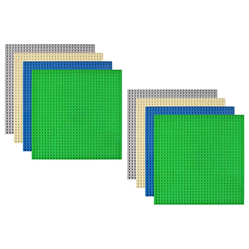 8 Stück Bauplatten, 25x25cm Classic Bauplatte Grundplatte Platten, Bausteine Grundplatte 32x32,Grundplatten für Classic Bausteine,Bauplatten Kompatibel mit Meisten Marken, Grüne Blaue Graue Gelb von MINISOISO