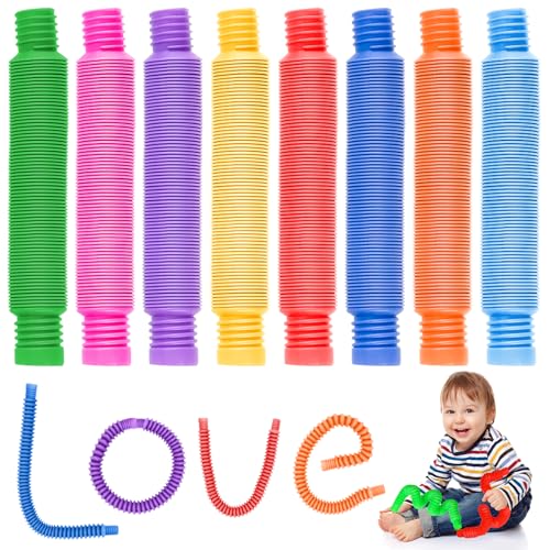 MINISOISO Mini Pop Tubes Spielzeug für Kinder, 24 Stück Pop Tubes pädagogisches und sensorisches Spielzeug, dehnbare Röhren Spielzeug, sensorisches Spielzeug Geeignet für Kinder, Jugendliche und von MINISOISO