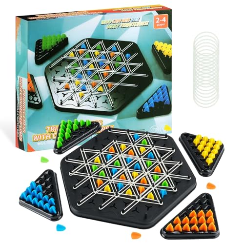 MINISOISO Triggler Brettspiel, Schachbrettspiel, interaktiv, dreieckig, Dreieck, Strategiespiel, Dreieck, Kette für Kinder und Erwachsene von MINISOISO