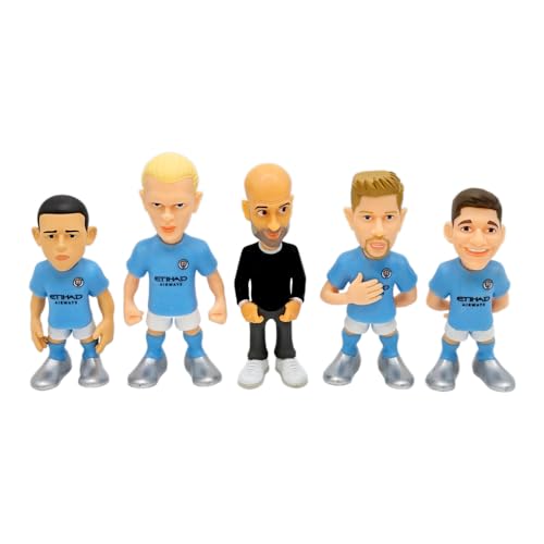 MINIX - Manchester City - 5er Pack - Sammelfiguren 7 cm (Guardiola/Haaland/Foden/De Bruyne/Julián Álvarez) von MINIX