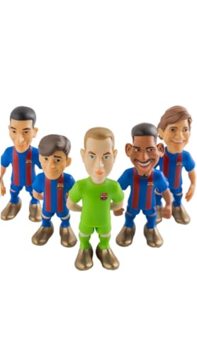 MINIX Bandai Packung mit 5 Puppen des FC Barcelona | Spielerfiguren Marcos Alonso, Araújo, GAVI, TER Stegen und Ferran Torres | Ideal für Kuchen oder Barcelona-Fans | 7 cm MINIX Bandai Packung mit 5 Puppen des FC Barcelona | Spielerfiguren Marcos Alonso, Araújo, GAVI, TER Stegen und Ferran Torres | Ideal für Kuchen oder Barcelona-Fans | 7 cm von MINIX