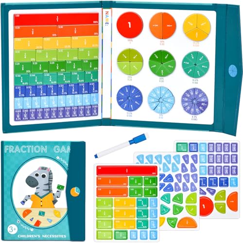 MINSHUXI Arithmetisches Lernspielzeug Bruchrechnen SpielBruchrechnen Material Magnetisch Magnetisches Bruchteil Puzzle von MINSHUXI
