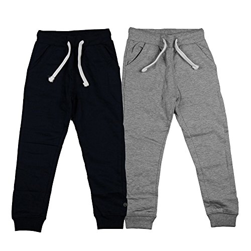 MINYMO Jungen Minymo 2er Pack Sweat Pants/Freizeithose für Jungen Hose, Mehrfarbig (Dark Navy/Grau 778), 116 EU von MINYMO