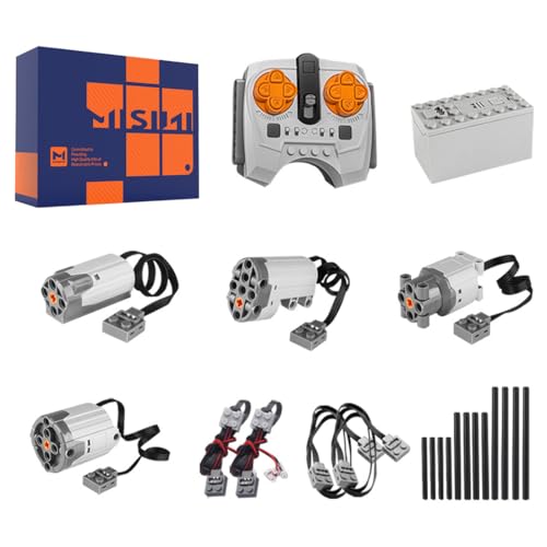 MISINI 22-teiliges Technology Power Functions Set, inkl. 1XL/1L/1M/1 Servomotor (RC & APP, inkl. Querachse), Batteriebox für Fernbedienung, Verlängerungskabel, Lichtkabel von MISINI