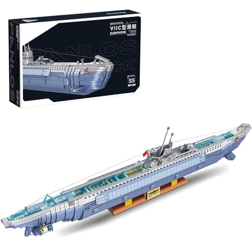 MISINI 628011 Deutsches U-förmiges U-Boot Bausteine Set des Zweiten Weltkriegs, 6112 Stücke Klemmbausteine der Creative Military Series Building Block Set von MISINI