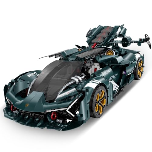 MISINI M6109 Super Car Klemmbausteine Kit, 1:8 Skala Baustein Sportwagen Kartenblock, 3466 Stücke MOC Rennsport Baustein Modell, Spielzeug Geschenke für Jungen und Mädchen von MISINI