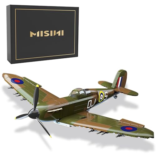 MISINI M6309 Technik WWII Military Series Fighter Baustein-Set für Erwachsene, Sammler Flugzeug Klembausteine ​​​​682 Teile Spielzeugmodell von MISINI