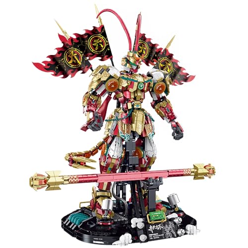 MISINI M6507 Monkey King Warrior Mech-Bausets, 3617 Teile Chinesischer Mythos Held Krieger Mecha Modell, Actionfigur Mecha Klemmbausteine mit Waffe, Kreatives Geschenkidee für Erwachsene Jungen ab 8+ von MISINI