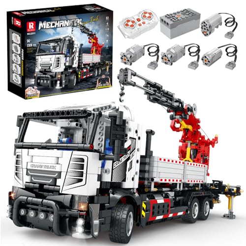 MISINI TGL Reobrix 22011 Technik Mobiler Schwerer LKW-Kran Klemmbausteine Modell, 2328 Teile groß MOC Baufahrzeug Mechanisch Crane Bausteine Bausatz, Weihnachten Spielzeug für Erwachsener von MISINI