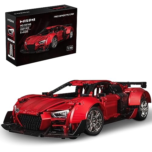 MISINI Supercar 10516B ALDVIII R88 Baustein Set, 2641 Teile Auto 1/10 Technology Series Groß Klemmbausteine Auto,MOC Sportwagen Spielzeug Geschenke für Erwachsene, Jungen und Mädchen von MISINI