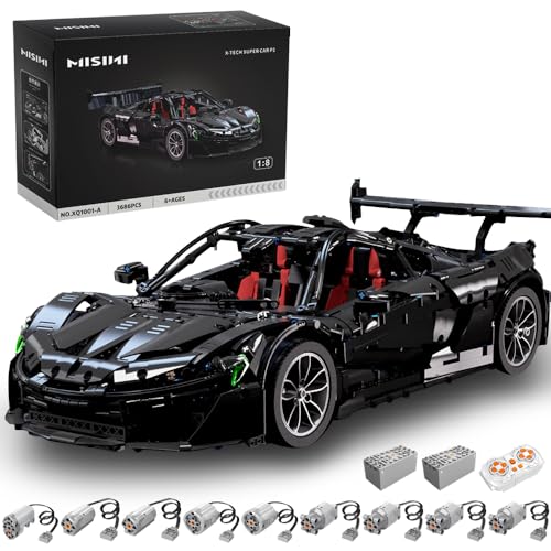 MISINI Technik 1:8 Sportwagen Klemmbausteine Bausatz mit 9 Motor, 3686 Teile Groß MOC Supercar Bausteine, Realistische Rennmodell-Sammlerstücke, Spielzeug Geschenke für Erwachsene - Dynamic Version von MISINI