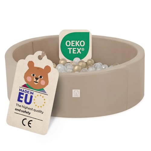 MISIOO Bällebad für Kinder 90x30 cm – inkl. 200 Bällen – Outdoor & Indoor – wasserdicht, stabil & sicher – Spielspaß für Kleinkinder & Babys – Beige MISIOO Bällebad für Kinder 90x30 cm – inkl. 200 Bällen – Outdoor & Indoor – wasserdicht, stabil & sicher – Spielspaß für Kleinkinder & Babys – Beige von MISIOO