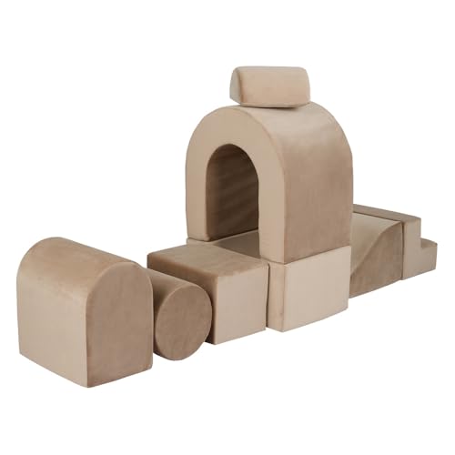 MISIOO Schaumstoff-Spielplatz für Kinder, 8-teiliges Indoor Kletter- & Motorik-Set – Softbausteine mit Veloursbezug: Haus, Bogen, Welle, Kuppel, Würfel, Brücke, Stufe MISIOO Schaumstoff-Spielplatz für Kinder, 8-teiliges Indoor Kletter- & Motorik-Set – Softbausteine mit Veloursbezug: Haus, Bogen, Welle, Kuppel, Würfel, Brücke, Stufe von MISIOO