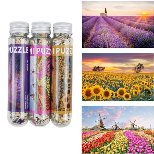 MISITU 3er-Pack mit 150-teiligen Mini-Puzzles für Erwachsene, kleine knifflige, herausfordernde Kunstfertigkeit für Erwachsene (Lavendel) von MISITU