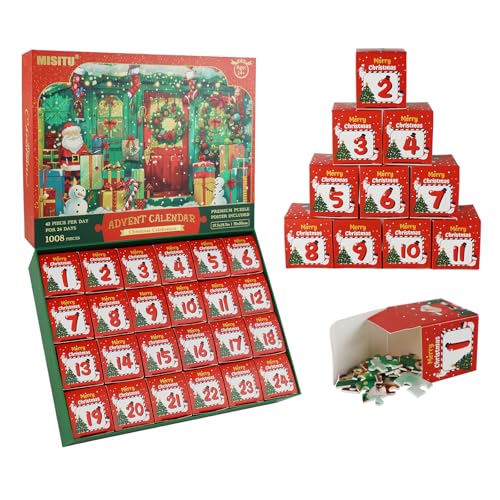 MISITU 1008 Teile Puzzle Weihnachten Clebration Thema - Santa's Gift Shop von MISITU