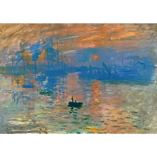 MISITU 2000 Teile Puzzle für Erwachsene, Kunstpuzzle "Rising Sun" von Monet, Familienspiel Geschenk, herausforderndes Puzzle für Kinder ab 14 Jahren von MISITU