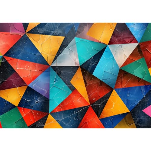 MISITU Puzzle 1000 Teile für Erwachsene Kunst Puzzles Geometrische Buntglas Puzzle 1000 Teile für Kinder ab 14 Jahren von MISITU