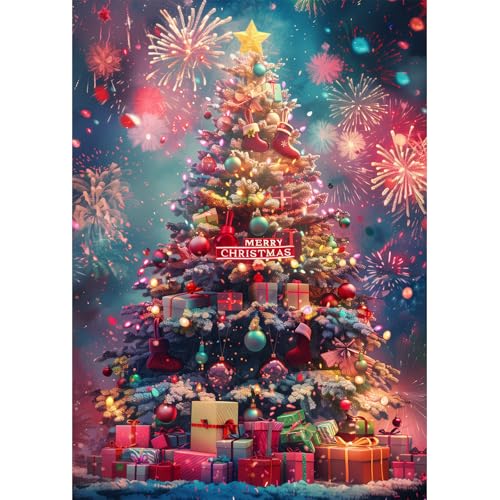 MISITU Puzzle 1000 Teile für Erwachsene Großer Weihnachtsbaum 70 x 50cm von MISITU