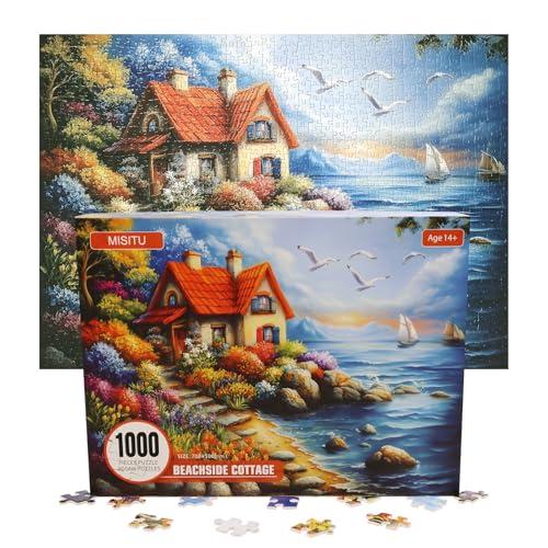 MISITU Puzzle 1000 Teile für Erwachsene Hütte am Seeufer Heimdekoration 70 x 50cm MISITU Puzzle 1000 Teile für Erwachsene Hütte am Seeufer Heimdekoration 70 x 50cm von MISITU