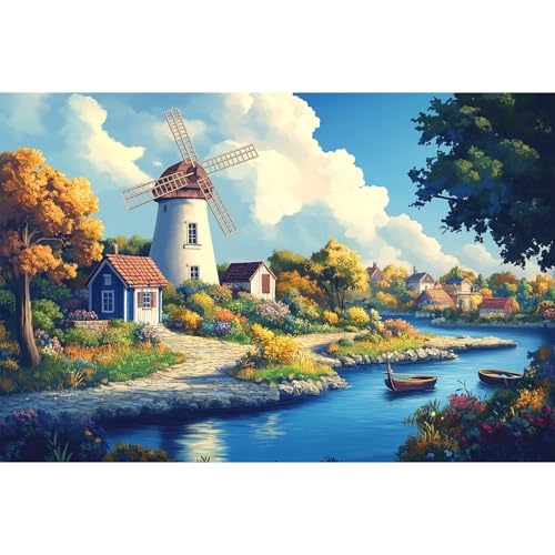 MISITU Puzzle 1000 Teile für Erwachsene und Kinder ab 14 Jahren Klassische Puzzles, Stadt am See Puzzles 1000 Teile MISITU Puzzle 1000 Teile für Erwachsene und Kinder ab 14 Jahren Klassische Puzzles, Stadt am See Puzzles 1000 Teile von MISITU