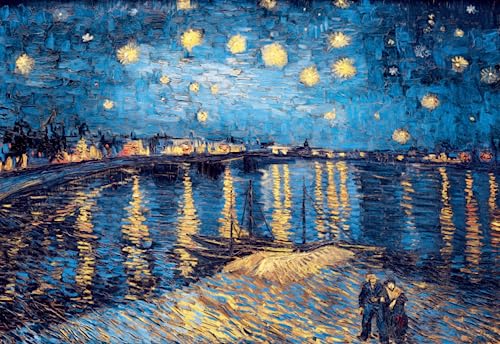 MISITU Puzzle 2000 Teile für Erwachsene Van Gogh Puzzles Sternennacht auf dem Rhôn 2000 Teile Puzzle für Kinder ab 14 Jahren von MISITU