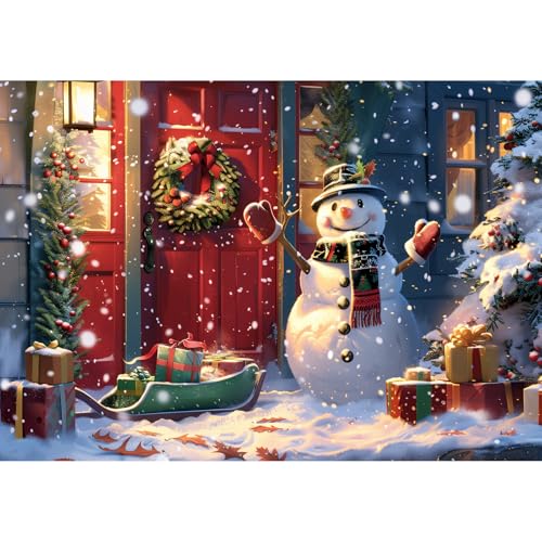 MISITU Weihnachten Puzzle 100 Teile für Erwachsene Puzzle 100 Teile Weihnachtsschneemann Puzzles für Kinder von MISITU