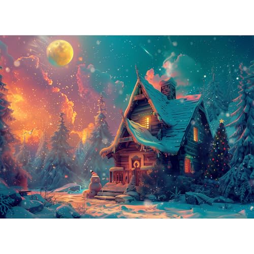 Weihnachten Puzzle 1000 Teile für Erwachsene Weihnachtspuzzle Geschenk für Kinder ab 14 Jahren - 70 x 50cm von MISITU