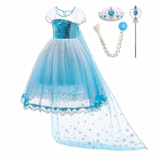 MISS & MR BM Prinzessin Kostüm Set Mädchen - Prinzessin Kleid & Kinder Kostüm Accessoires für Geburtstage, Party, Karneval und Halloween, 3-4 Jahre von MISS & MR BM