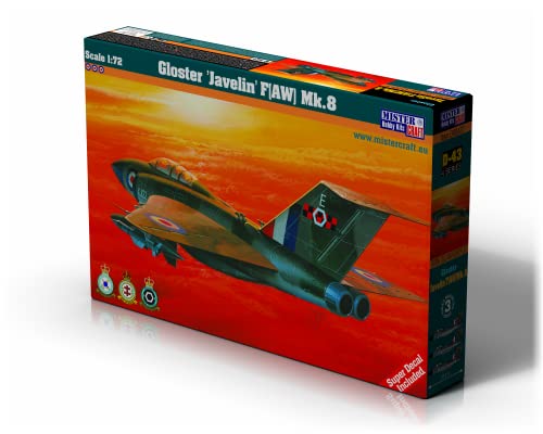 Mistercraft Modellbausatz Gloster Javelin FAW MK.8 Maßstab 1:72 Plastikbausatz, Bausatz zum Zusammenbauen, Kunststoffmodell, Bauanleitung,264.0mmx220mm von MISTER CRAFT HOBBY KITS