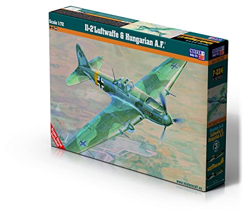 Mistercraft Modellbausatz IL-2 Luftwaffe & Hungarian A.F Maßstab 1:72 Plastikbausatz, Bausatz zum Zusammenbauen, Kunststoffmodell, Bauanleitung, 161mmx203mm von MISTER CRAFT HOBBY KITS