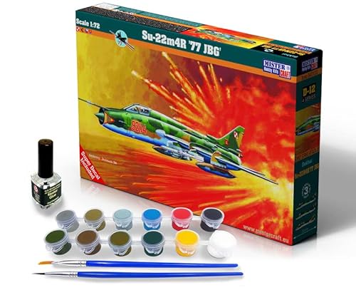 Mistercraft Modellbausatz Su-22M4R 77 JBG Maßstab 1:72, Plastikbausatz, Bausatz zum Zusammenbauen, Inklusive Klebstoff, Kunststoffmodell, Bauanleitung, Set mit Farben, 264.0mmx139.0mm Mistercraft Modellbausatz Su-22M4R 77 JBG Maßstab 1:72, Plastikbausatz, Bausatz zum Zusammenbauen, Inklusive Klebstoff, Kunststoffmodell, Bauanleitung, Set mit Farben, 264.0mmx139.0mm von MISTER CRAFT HOBBY KITS