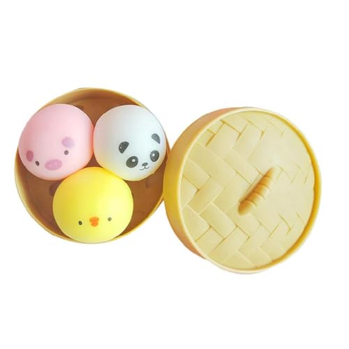 MISUVRSE 4'' Taschenspielzeug Realistisches Modell Knödel Lustig Zum Ausdrücken Gefülltes Brötchen Kneifball Für Party Geschenk Besondere Bedürfnisse Mehl Squishy Ball Große Menge Mehl Mit von MISUVRSE