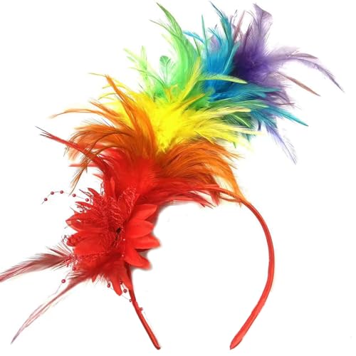 MISUVRSE Feder Stirnband Feder Haarband Fascinator Haarband 1920er Jahre Stil Party Kopfschmuck Für Halloween Karneval Hochzeit von MISUVRSE