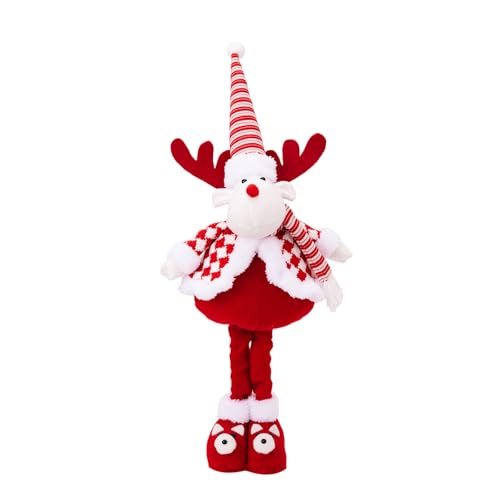 MISUVRSE Saisonale Dekorative Weihnachtsmann Schneemann Hirsch Plüschpuppen Teleskopierbare Beinfigur Spielzeug Für Zuhause Festival Desktop Ornament von MISUVRSE