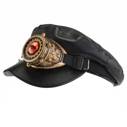 MISUVRSE Steampunk Hut Damen Kappe Schirmmütze Steampunk Steampunk Hut Mit Brille Punk Cap Damen Kappe von MISUVRSE