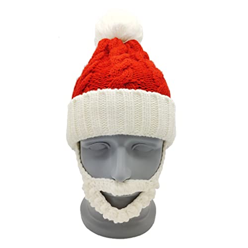 MISUVRSE Unisex Erwachsene Kinder Bart Santa Kappe Weihnachten Gestrickte Für Wowen Mann Weihnachten Urlaub Kappe Kopfbedeckung Cosplay Requisiten von MISUVRSE