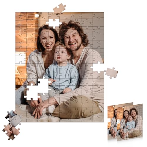 MJARTORIA Personalisiert Puzzle Holz Selbst Gestalten 200 300 500 1000 1500 Teile, Fotopuzzle mit Eigenem Bild Text Namen Geschenk für Erwachsene Jungen Mädchen Kinder von MJARTORIA