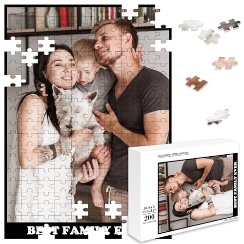 MJARTORIA Personalisiert Puzzle Selbst Gestalten 35 70 120 200 300 500 1000 Teile, Fotopuzzle mit Eigenem Bild Text Namen Geschenk für Erwachsene Jungen Mädchen Kinder von MJARTORIA