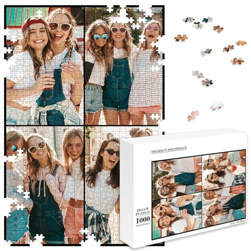 MJARTORIA Personalisiert Puzzle Selbst Gestalten 35 70 120 200 300 500 1000 Teile, Fotopuzzle mit Eigenem Bild Text Namen Geschenk für Erwachsene Jungen Mädchen Kinder von MJARTORIA