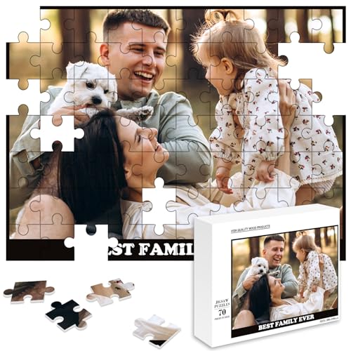 MJARTORIA Personalisiert Puzzle Selbst Gestalten 35 70 120 200 300 500 1000 Teile, Fotopuzzle mit Eigenem Bild Text Namen Geschenk für Erwachsene Jungen Mädchen Kinder von MJARTORIA