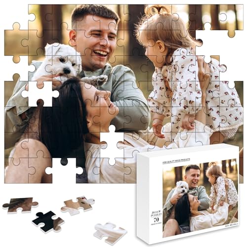 MJARTORIA Personalisiert Puzzle Selbst Gestalten 35 70 120 200 300 500 1000 Teile, Fotopuzzle mit Eigenem Bild Text Namen Geschenk für Erwachsene Jungen Mädchen Kinder von MJARTORIA