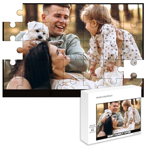 MJARTORIA Personalisiert Puzzle Selbst Gestalten 35 70 120 200 300 500 1000 Teile, Fotopuzzle mit Eigenem Bild Text Namen Geschenk für Erwachsene Jungen Mädchen Kinder von MJARTORIA