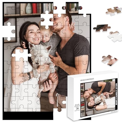 MJARTORIA Personalisiert Puzzle Selbst Gestalten 35 70 120 200 300 500 1000 Teile, Fotopuzzle mit Eigenem Bild Text Namen Geschenk für Erwachsene Jungen Mädchen Kinder von MJARTORIA