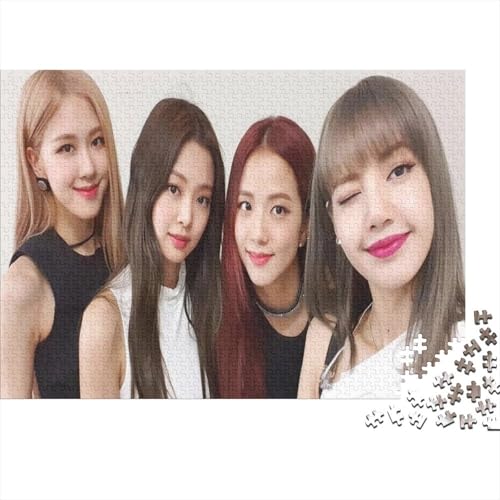 Blackpink Erwachsene Holzpuzzless 300 Teile Home Decor Educational Game Geburtstagsgeschenk Family Challenging Games Entspannung Und Intelligenz 300pcs (40x28cm) von MJCZEGDCR