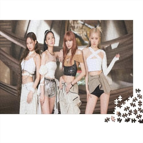 Blackpink Holzpuzzles 1000 Teile Für Erwachsene Geburtstagsgeschenk Lernspiel Family Challenging Games Home Decor Entspannung Und Intelligenz 1000pcs (75x50cm) von MJCZEGDCR