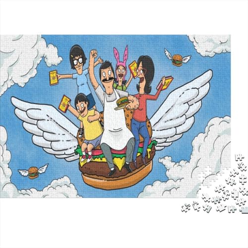 MJCZEGDCR Bobs Burgers Erwachsene 1000 Teile Holzpuzzless Family Challenging Games Geburtstagsgeschenk Moderne Wohnkultur Lernspiel Stress Relief Toy 1000pcs (75x50cm) von MJCZEGDCR