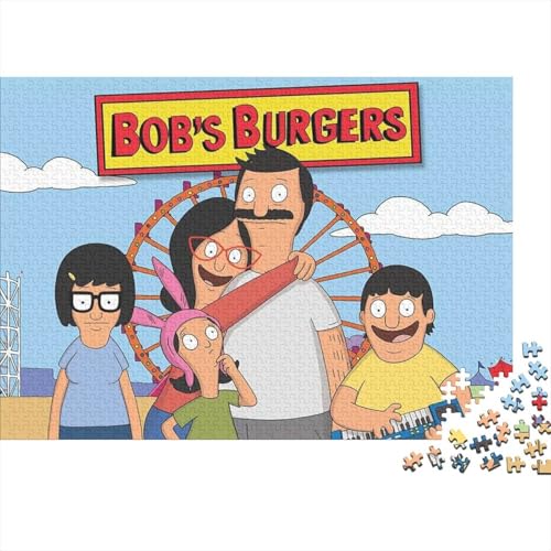 Bobs Burgers Holzpuzzles 300 Teile Für Erwachsene Geburtstagsgeschenk Lernspiel Family Challenging Games Home Decor Entspannung Und Intelligenz 300pcs (40x28cm) von MJCZEGDCR