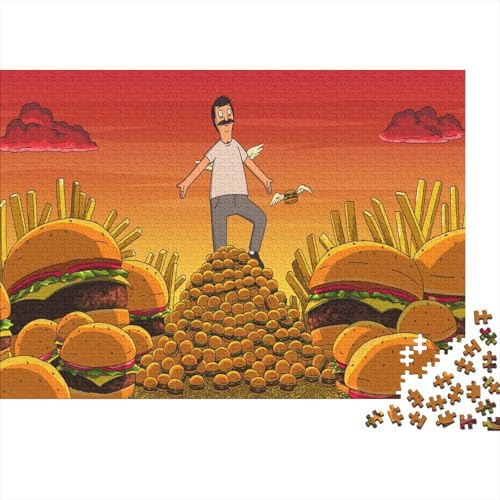 Bobs Burgers Holzpuzzless 500 Teile Erwachsene Wohnkultur Educational Game Family Challenging Games Geburtstagsgeschenk Stress Relief Toy 500pcs (52x38cm) von MJCZEGDCR