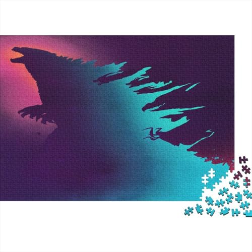 Godzilla Holzpuzzles 1000 Teile Erwachsene Moderne Wohnkultur Family Challenging Games Lernspiel Geburtstagsgeschenk Entspannung Und Intelligenz 1000pcs (75x50cm) von MJCZEGDCR